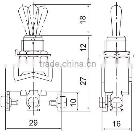 CNTD Goods Of High Demand Waterproof 3-Way On Off On Momentary Toggle Switch