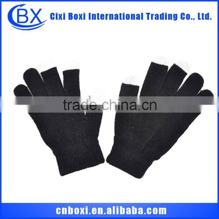 2014 Best sale Christmas gift custom acrylic glove,knitted finger touch screen gloves