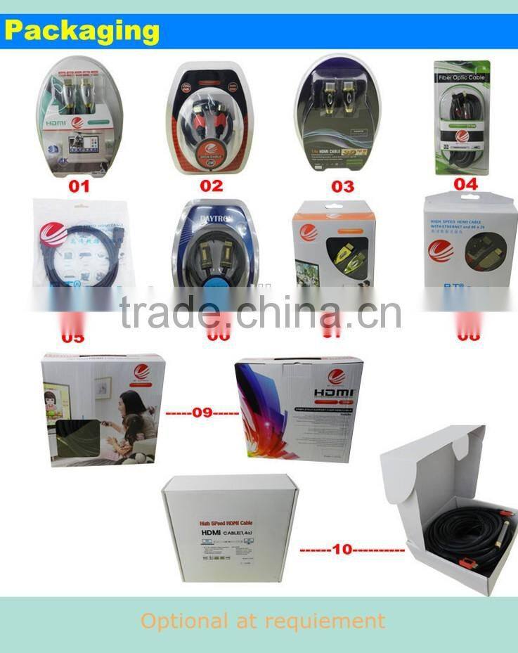 Low price 90 Degree HDMI 19pin Male tomale cable with Ethernet support 3D and 4K From 0.5-100m