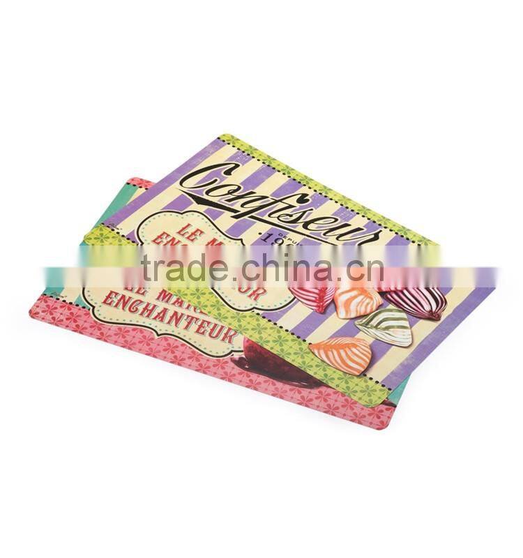 2016 new product flexible plastic placemat printed table placemat pp placemat