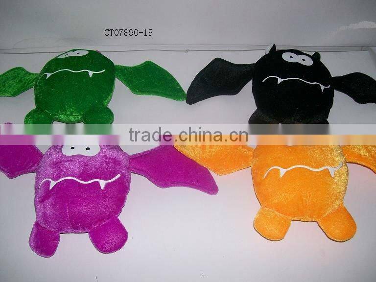 Halloween colorful plush bear toy with scarf