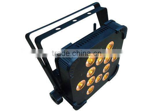 12pcs 18W 6 in1 RGBWA+UV Wireless led flat par 64 can