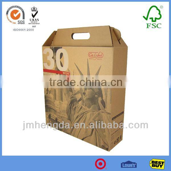 Fashion Design Custom Printing Cardboard Boxes Moving With Handle