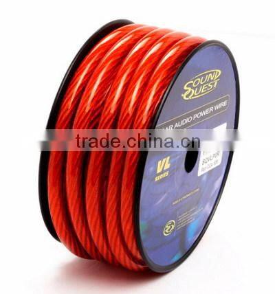 4AWG transparent Red Copper audio power cable automotive wire