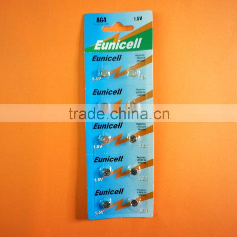 Hot Selling AG4 SR66 377 LR626 LR66 377A SR626SW Button cell Lithium coin Battery for watch