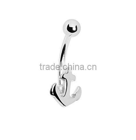 Anchor Eyebrow Ring Curved Barbell Piercing Jewelry