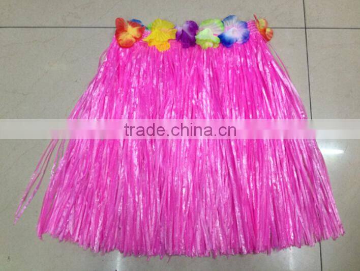 High quality plastic handmade cheap custom Hawaii grass skirt for party decoration