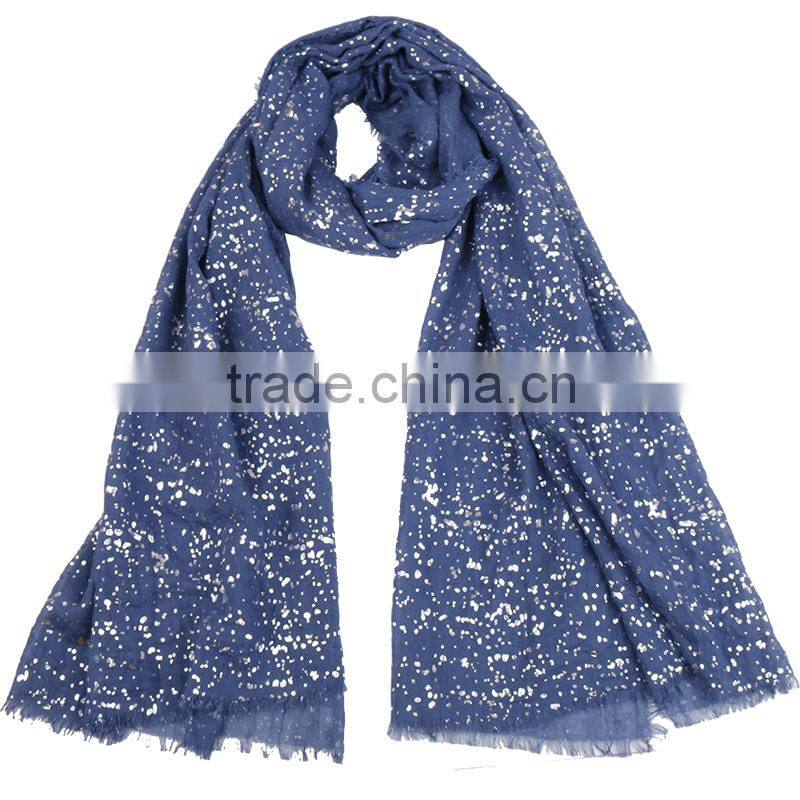 2015 Fashinable Plain silver spot TR Hot Sale Whole Sale TR fabric Scarf