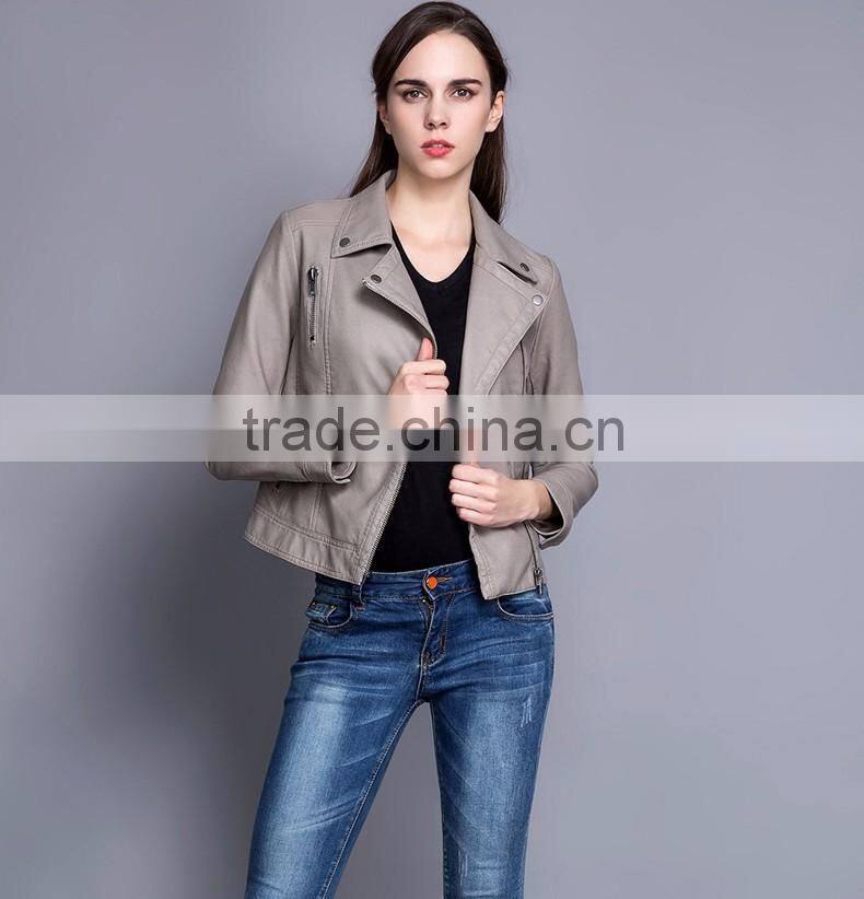 PU Leather Jackets Women 2016 Winter