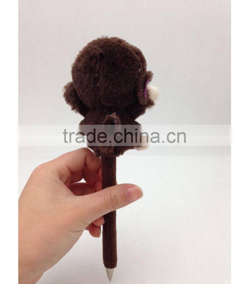 China wholesale big eyes animal toy stuffed monkey plush pen