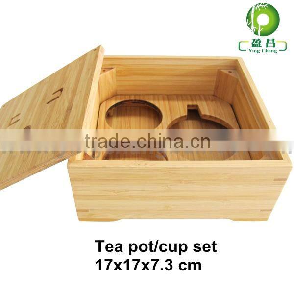 bamboo box with lid Asian tea box travel tea set