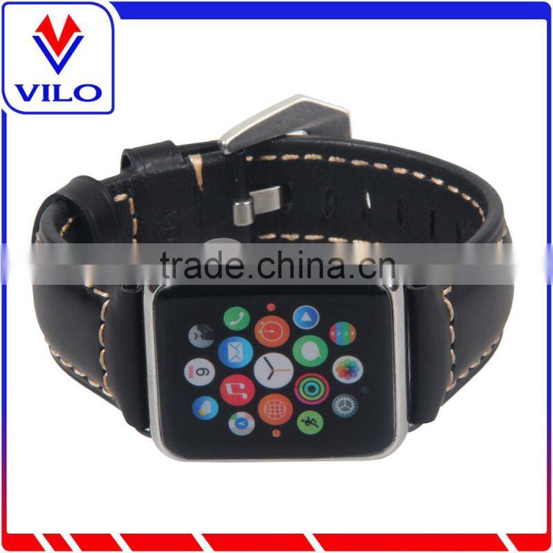 OEM 38mm 42mm Calf Leather Watch Band Pre-v Buckle adapter for Apple Watch Strap