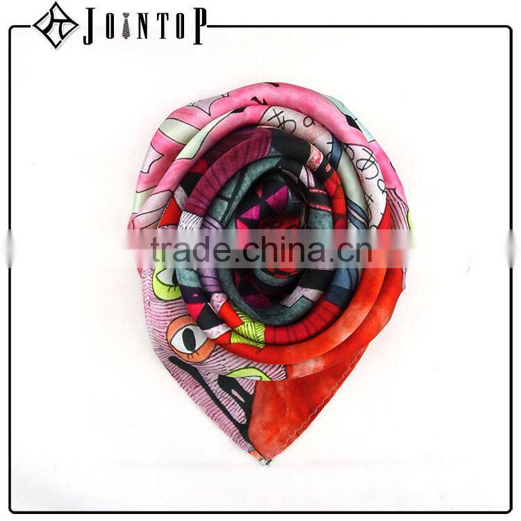 custom-made print silk personalize summer scarf for woman