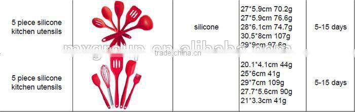 BPA Free silicone kitchen tools,Printing Logo silicone kitchen tools,FDA silicone kitchen tools