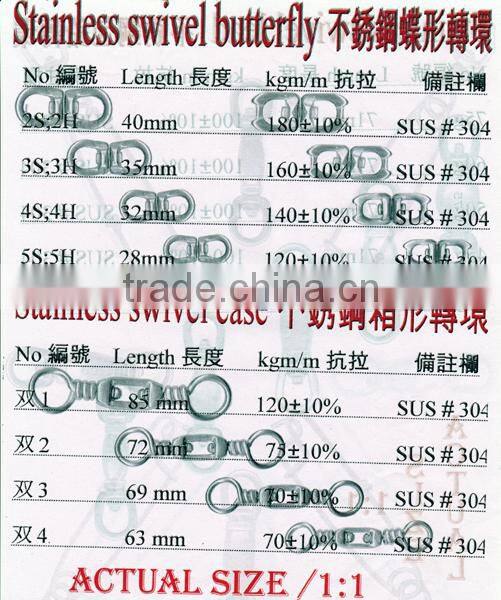 High quality stainless steel fishing rolling swivel joints(NO.4H)