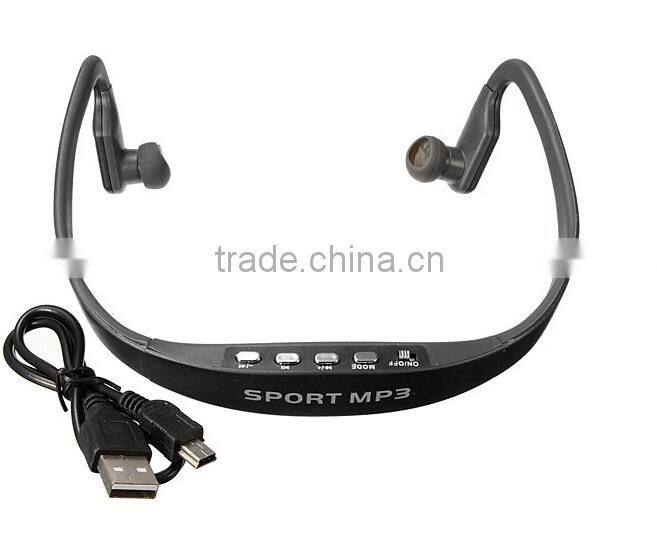 New bulk wireless headset earphone headphone sport mp3 player with FM radio