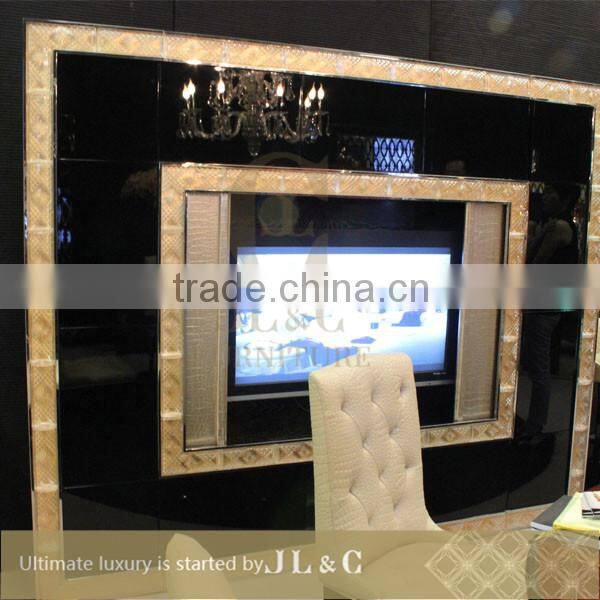 2014 dark tv cabinet with oxhide leather, JH14-06 from china supplier-JL&C Furniture