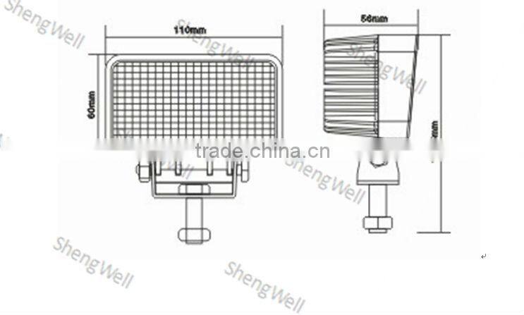 20W 9--32V 3.5inch Rectangle CREE LED work light IP67 factory directly led work light CREE led mobile work light high power