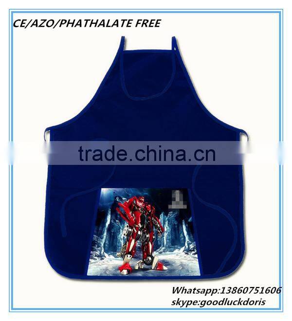 Washable comfortable promotion kids apron for painting