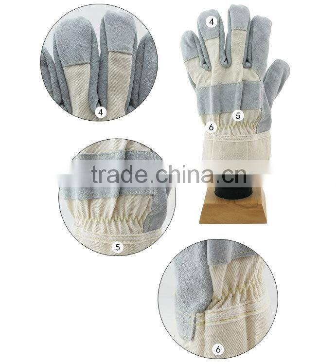 ANSI stand safety antipuncture cow leather coated cut resistant gloves