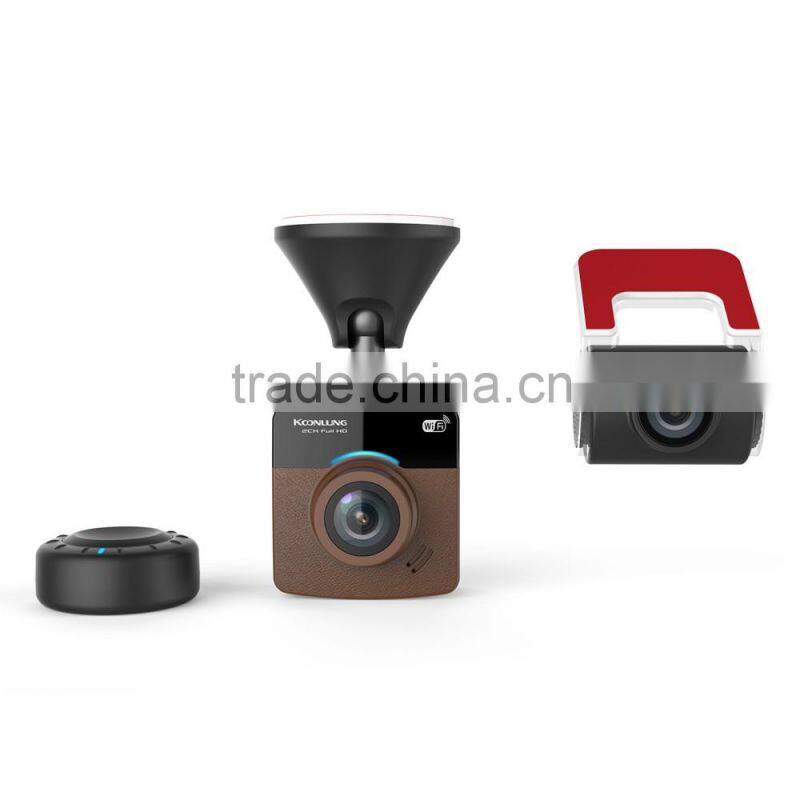 no Screen phone operated Dual Camera 1080p wireless remote control Car Blackbox DVR