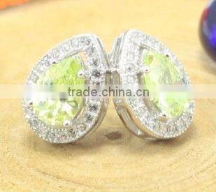 New best selling valentine's day romantic design 925 sterling slver earrings gift with heart shaped ruby cz for woman and girls