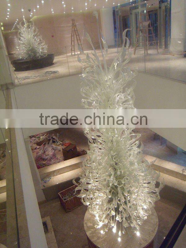 Modern luxury glass art xo-201205 and top grade art glass sculpture and Interior and hotal glass fixture