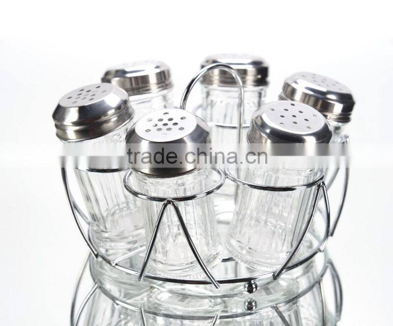 High quality Set of 6 Glass Spice Jar