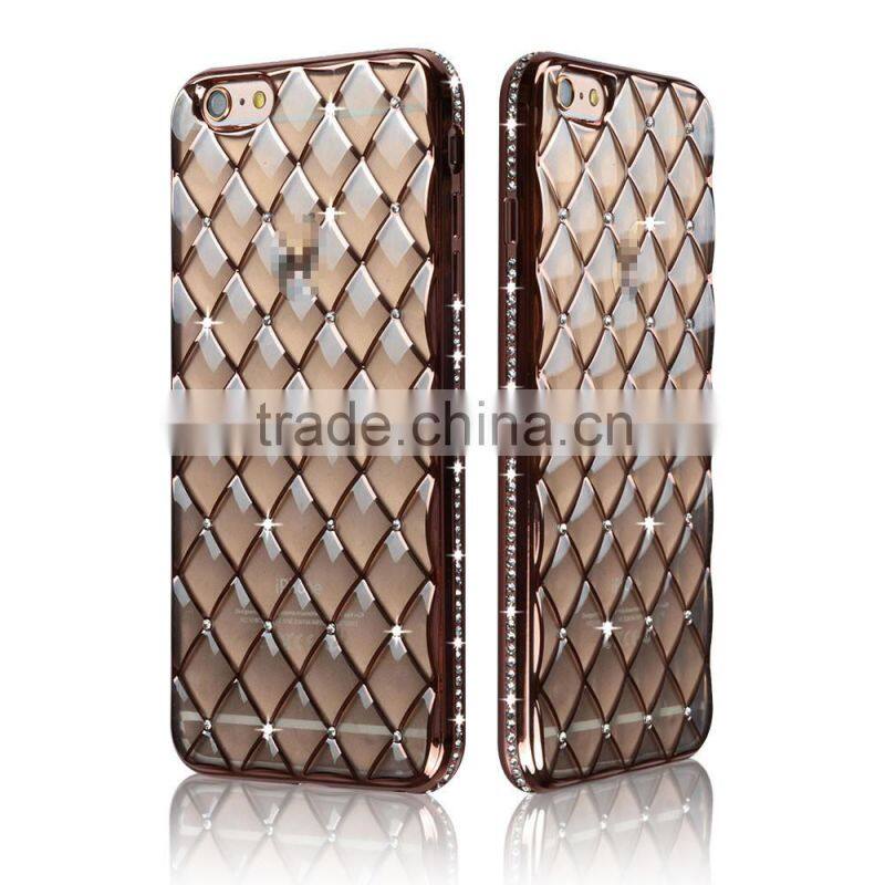 C&T Luxury Bling Rhinestone Frame Slim Clear TPU bumper case for Apple Iphone 6s
