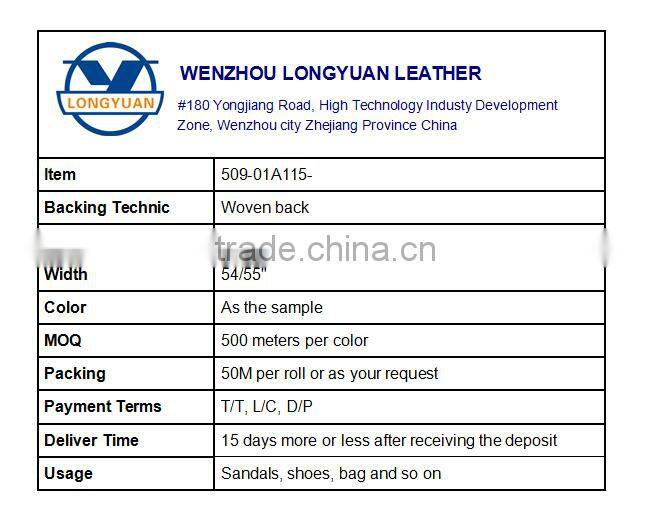 Wholesale Faux Leather Upholstery Fabric Women Shoes Material