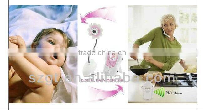 Mini 2.4G wireless 1.8" TFT LCD video baby monitor 4 channels rechargeable monitor