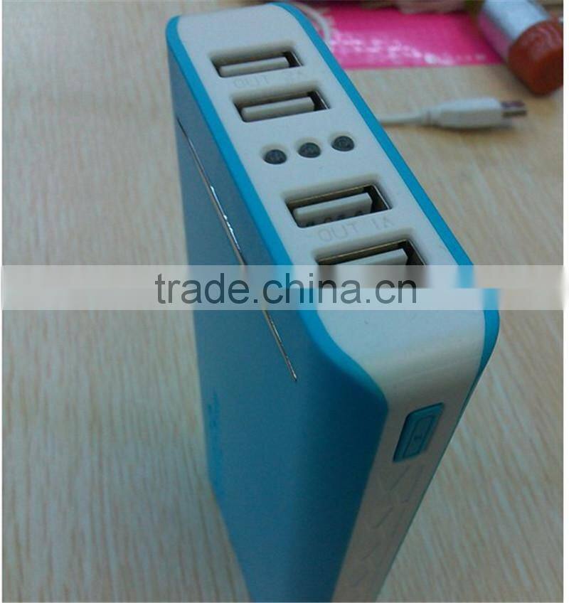 New type portable 20000mah high capacity power bank with 4 USB