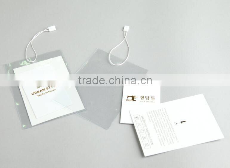 Wholesale New Plastic Paper Hangtag with String for Shirts,Clothing