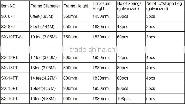 Fourstar outdoor fitness trampoline 16FThas safety net with low price and high quatity