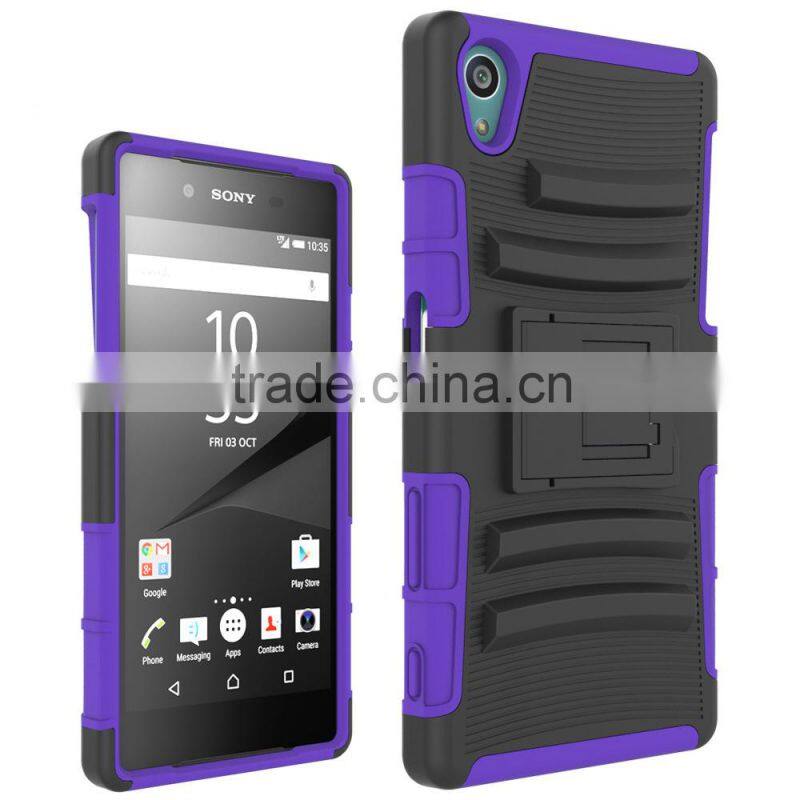 new china products for sale 3 in 1 PC silicone belt clip hard case for sony xperia z5 back case cover china suppliers