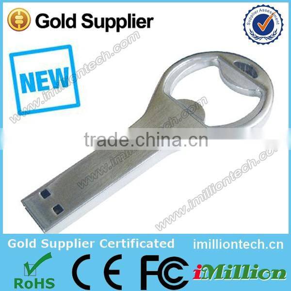 Accept logo print novelty bottle opener custom usb flash drive