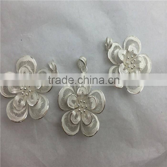 fashion silver flower jewelry 925 silver plating hot sell popular silver jewelry