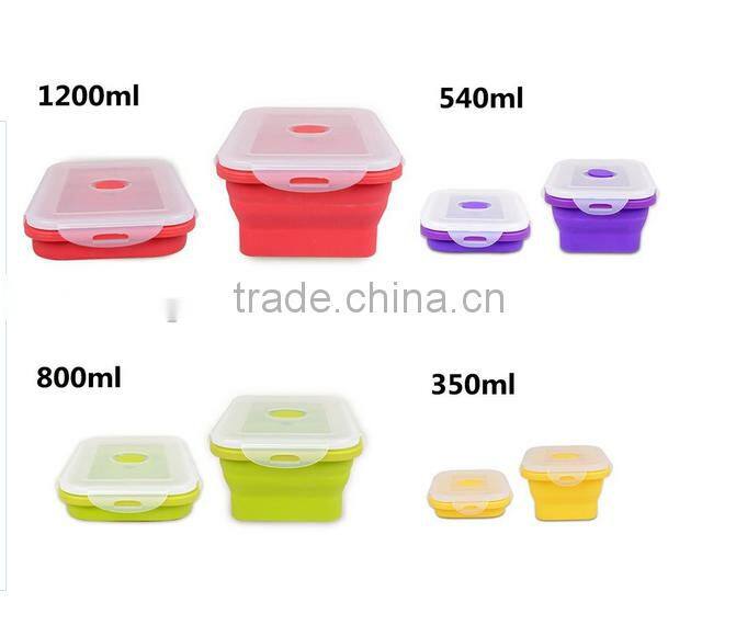Convient Rectangle Silicone Lunch Box Set of 4