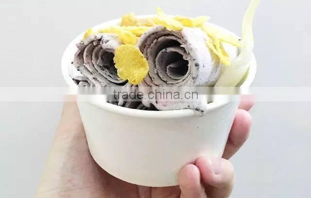 New Arrvial! Thailand -35C degree Ice Cream Rolls Making Machine With Two Big Square Flat Pans