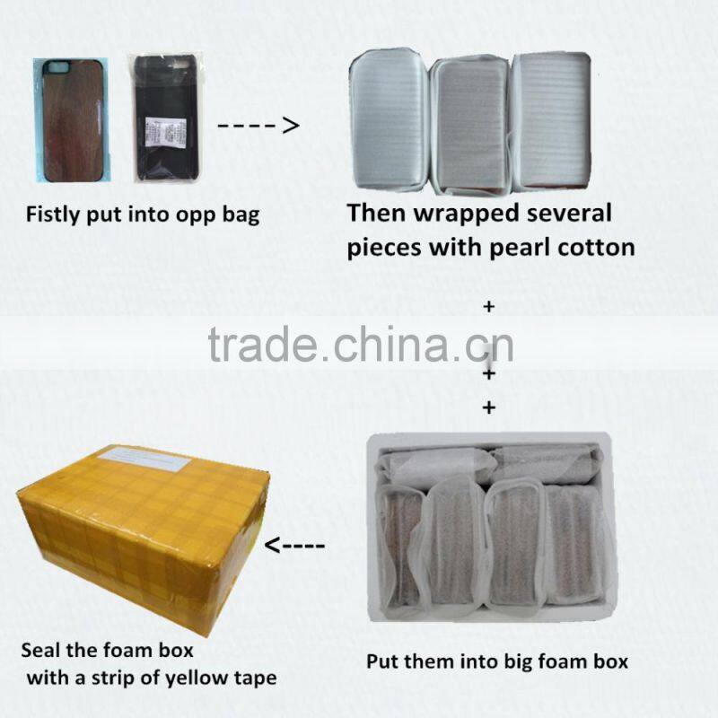 For iphone 6 wholesale cell phone case wood + pc with laser engrave dragon and fox