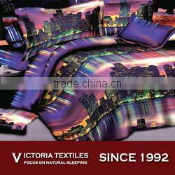 colorful night city pattern queen comforter sheet set 4pcs bed set