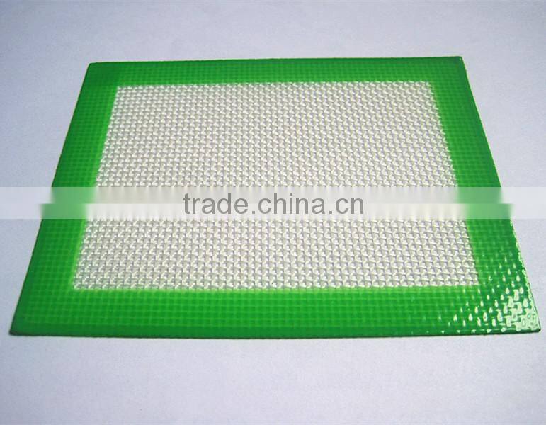 wholesale FDA approved food grade non stick small 4x5" glass fibre non-stick platinum cured silicone mat oil dab wax