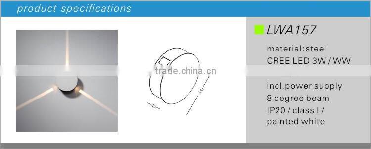 surface mounted 3*1w 100lm/w round led decorative light