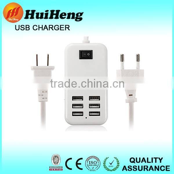 Top sale 6 port usb desktop charger uk plug 6 port usb charger
