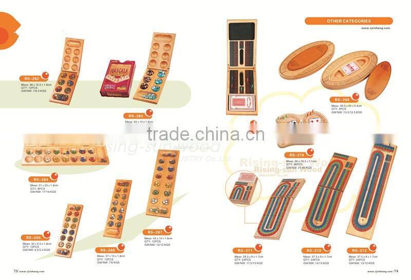 wooden 7 in 1 in tin box