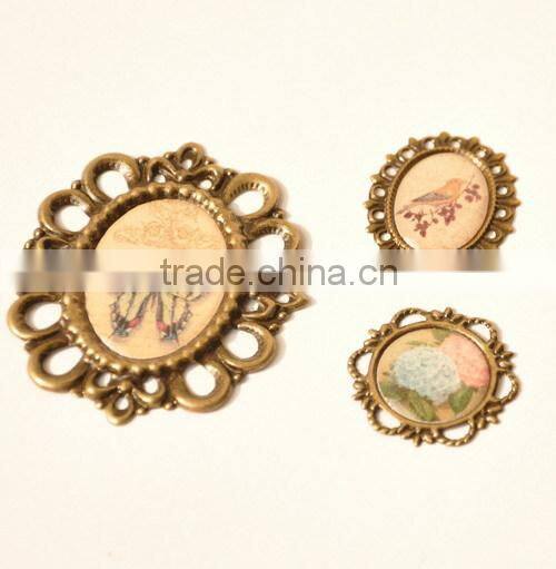 vintage metal frame sticker, epoxy sticker, 3D scrapbook sticker