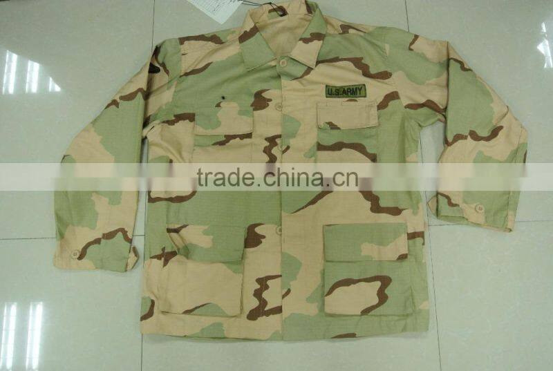 hot sale 60% cotton 40% polyester ripstop yellow tone desert camouflage USA army battle dress uniform