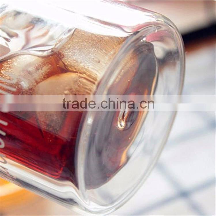 Wholesale new product-heat resistant double wall borosilicate glass bottle with bamboo lid 200ml/300ml