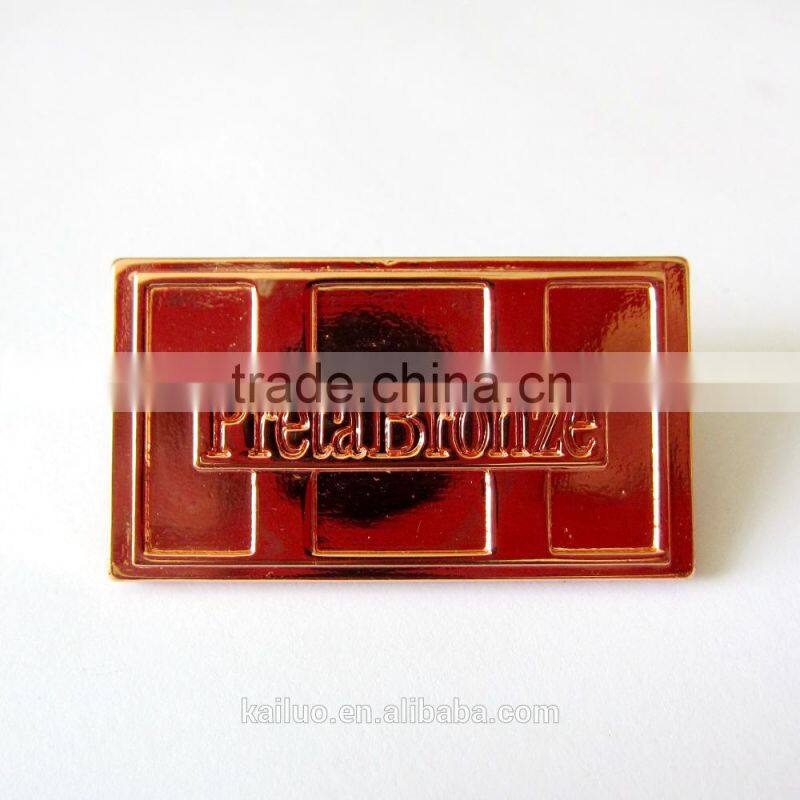 bright copper color metal label for sex lady jeans