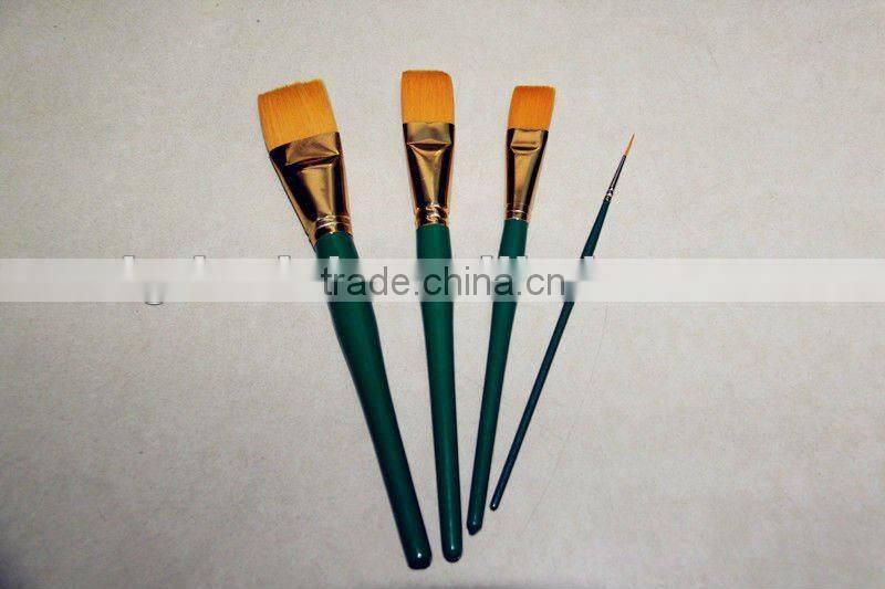 4pcs Private label wooden handle nylon Artist makeup brushes
